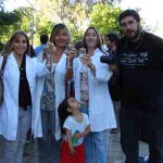 El equipo del Rincón de Ciencia: la doctora Myriam Laconi, Patricia Peralta y Vanesa con nuestro fotógrafo y caminante andino, Javier Gallar.