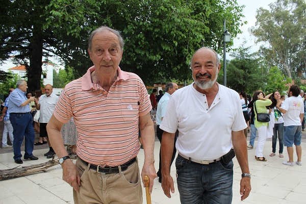 Dos artistas en carrera. George García de Luca y Mario Delhez rumbo al brindis.