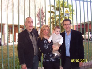 Lorenzo Toraño fue bautizado. Rodolfo Borello, padrino; los padres Fabiana Calderón y Guillermo Walter Toraño.